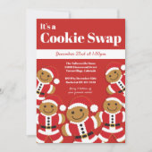 Invitation Pain d'épices Père Noël Cookie Swap (Devant)