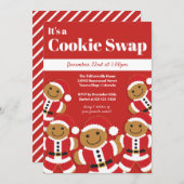 Invitation Pain d'épices Père Noël Cookie Swap (Devant / Derrière)
