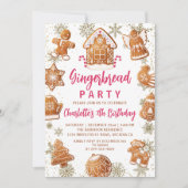 Invitation Pain d'Or rose Cookie Décoration Anniversaire (Devant)