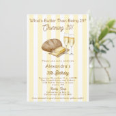 Invitation Pain Drôle Égalité Beurre Thème Anniversaire (Debout devant)