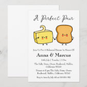 Invitation Pain et beurre un dîner de mariée parfait (Devant / Derrière)