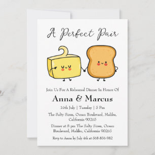 Invitation Pain et beurre un dîner de mariée parfait