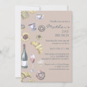 Invitation Pain & Vin ou Thé Fête des Mères Brunch (Devant)