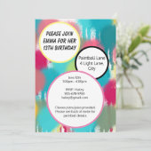 Invitation Painball rose, bleu et vert Anniversaire (Debout devant)