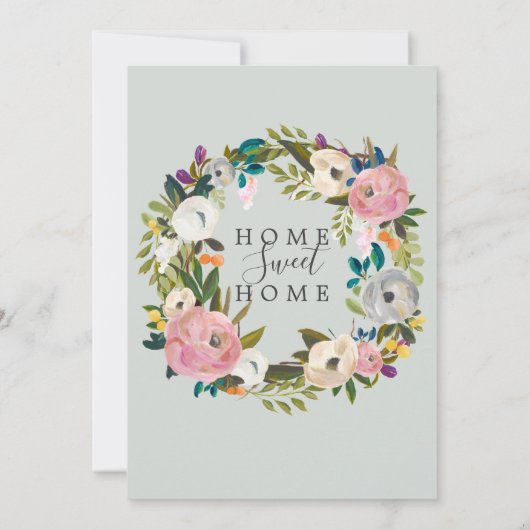 Invitation Painé Floral Houseréchauffer Party (Dos)