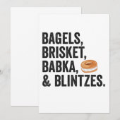 Invitation Pains bagels de Hanoucca juifs Brisket Bakka Blint (Devant / Derrière)