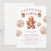 Invitation Pains d'épices | Baby shower de Noël  (Devant / Derrière)