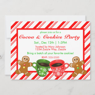 Invitation Pains d'épices de Noël Hommes Sucres de canne rayu