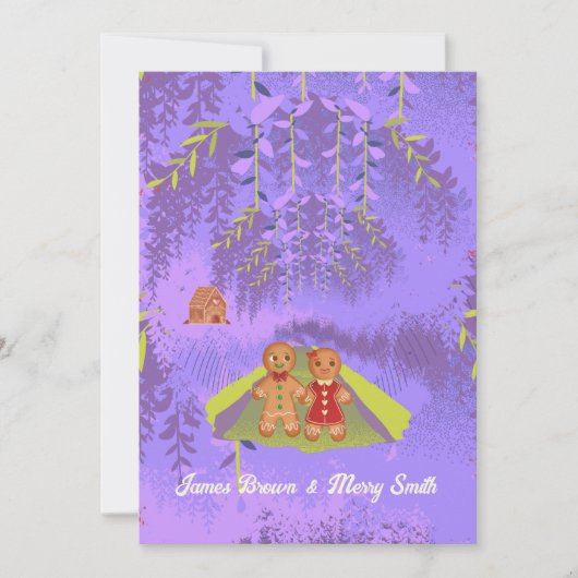 Invitation Pains d'épices en amour en chemin Mariage de forêt (Devant)