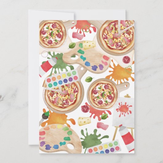 Invitation Paint and Pizza fête d'anniversaire (Dos)