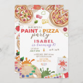 Invitation Paint and Pizza fête d'anniversaire (Devant / Derrière)