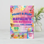 Invitation Paint and Play Kids Art Party Anniversaire Invitat (Debout devant)