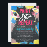 Invitation Paint and Sip Chalkboard Bachelorette Art Party<br><div class="desc">Jetez une soirée amusante pour filles avec une soirée bachelorette de peinture et sirotez une gorgée de couleurs et de nombreuses boissons pour adultes. Design caractéristiques typographie "paint. sip.Repeate" ainsi que des détails que vous pouvez simplement customiser avec votre nom et informations de fête contre un arrière - plan de...</div>