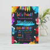 Invitation Paint Art Anniversaire Fête Noir (Debout devant)