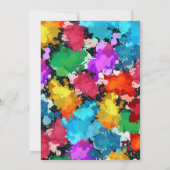 Invitation Paint Art Anniversaire Fête Noir (Dos)