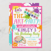 Invitation Paint BIrthday (Devant / Derrière)