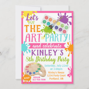 Invitation Paint BIrthday