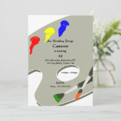 Invitation Paint Palette 13e anniversaire Art Party Invitatio (Debout devant)