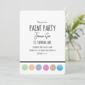 Invitation Paint Party aquarelle Palette Art Anniversaire (Debout devant)