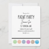 Invitation Paint Party aquarelle Palette Art Anniversaire (Devant)