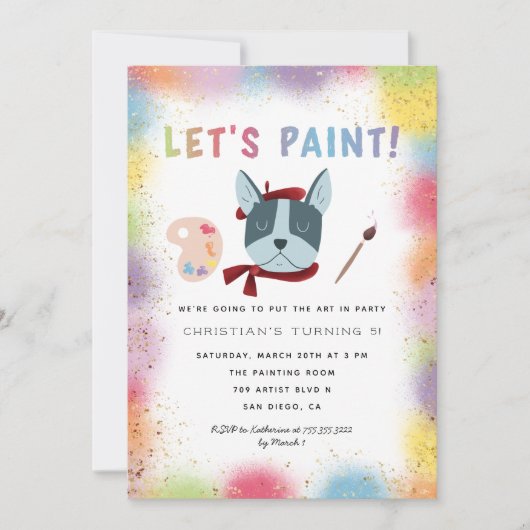 Invitation Paint Party | Art Anniversaire (Devant)