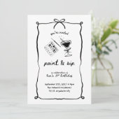 Invitation Paint & Sip 21e anniversaire Modèle d'invitation (Debout devant)