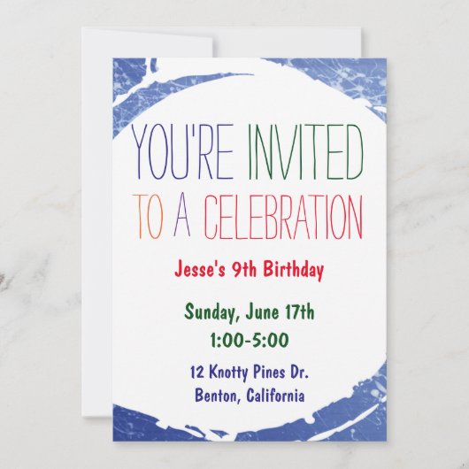 Invitation Paint Splatter | Fête des enfants (Devant)