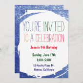 Invitation Paint Splatter | Fête des enfants (Devant / Derrière)