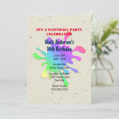Invitation Paint Splatter Paintball Anniversaire (Debout devant)