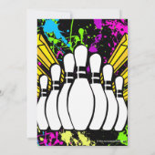 Invitation Paint Splatz Stars Bowling Party Anniversaire (Dos)
