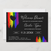 Invitation Paint Strokes Fierté Drapeau Coeur Bienvenue Dîner (Devant)