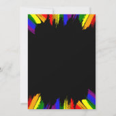 Invitation Paint Strokes Pride drapeau noir LGBT Mariage offi (Dos)