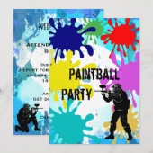 Invitation Paintball 19e anniversaire (Devant / Derrière)