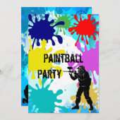 Invitation Paintball 20e anniversaire (Devant / Derrière)