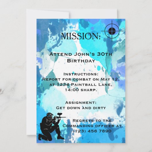 Invitation Paintball 30e anniversaire (Dos)