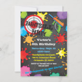 Invitation Paintball Anniversaire arrière - plan de tableau d (Devant)