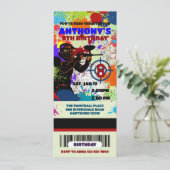Invitation Paintball Anniversaire Ticket Invitation, Paintbal (Debout devant)