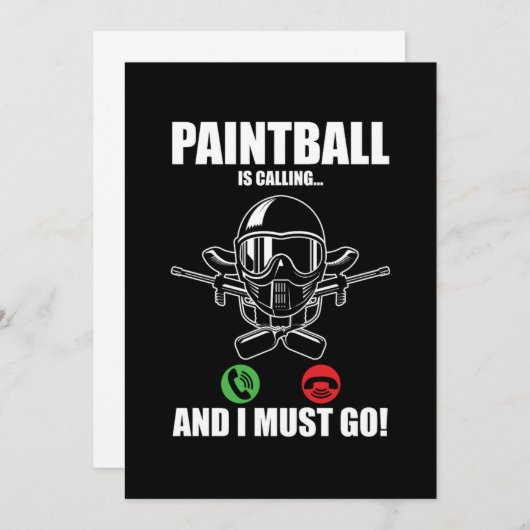 Invitation Paintball appelle Paintball Player Marker Cadeau (Devant / Derrière)