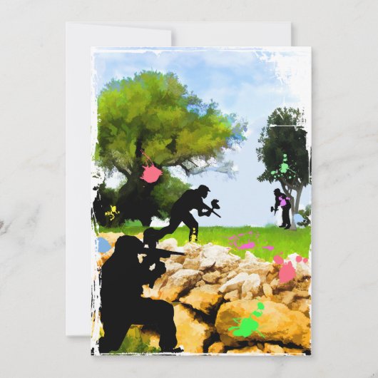 Invitation Paintball au printemps (Devant)