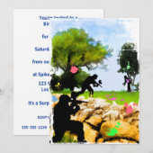 Invitation Paintball au printemps (Devant / Derrière)