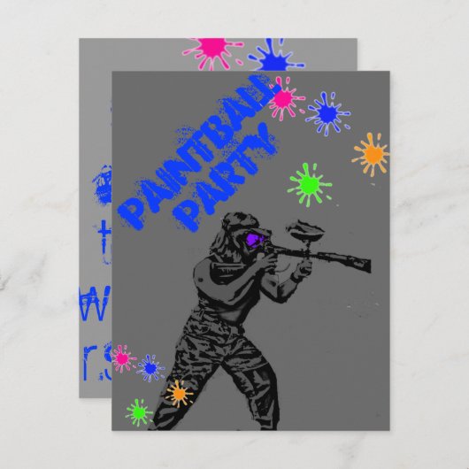 Invitation paintball invite1 (Devant / Derrière)