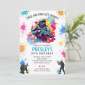 Invitation Paintball Néon - Anniversaire de Combat (Debout devant)