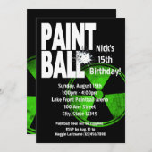 Invitation Paintball Radio Active Anniversaire (Devant / Derrière)