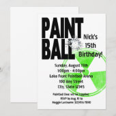 Invitation Paintball Radio Active Anniversaire (Devant / Derrière)
