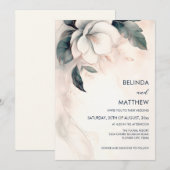 Invitation Painted 3D Faux Relief Flower (Devant / Derrière)