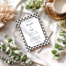 Painted Black Checkerboard Pattern Wedding