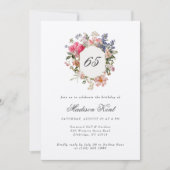 Invitation Painted Floral Crest 65e anniversaire (Devant)