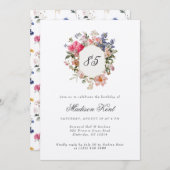 Invitation Painted Floral Crest 85e anniversaire (Devant / Derrière)