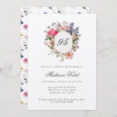 Invitation Painted Floral Crest 95e anniversaire (Devant / Derrière)