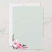 Invitation Painted Floral Rose Vert Douceur 16 Anniversaire (Dos)